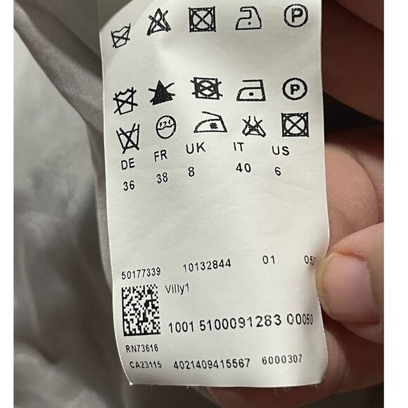 Boss Hugo Boss Womens Sz 6 Pleated Button Faux Wrap Knee Length Skirt Silver 249 - Picture 13 of 14